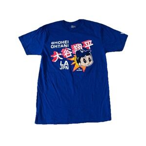 Shohei Ohtani Anime Los Angeles Dodgers New Era Shirt Men's Small Blue